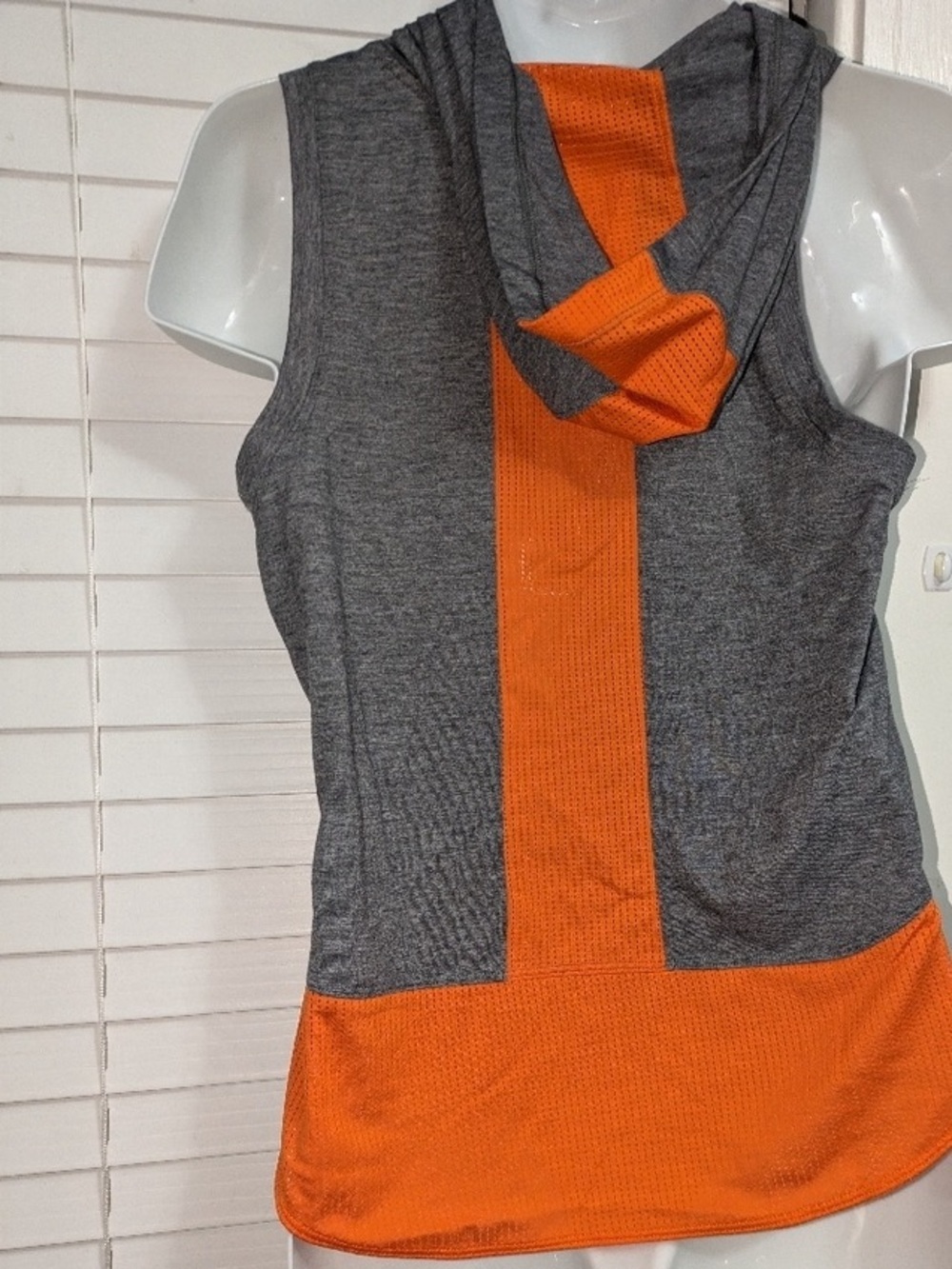 Sport-Tek Gray & Orange Hooded Sleeveless Tank